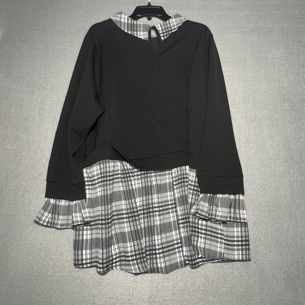 YOURS Women's Black Plaid Peter Pan Collar Tunic Dress Plus Size US 18-20 UK - Picture 6 of 6